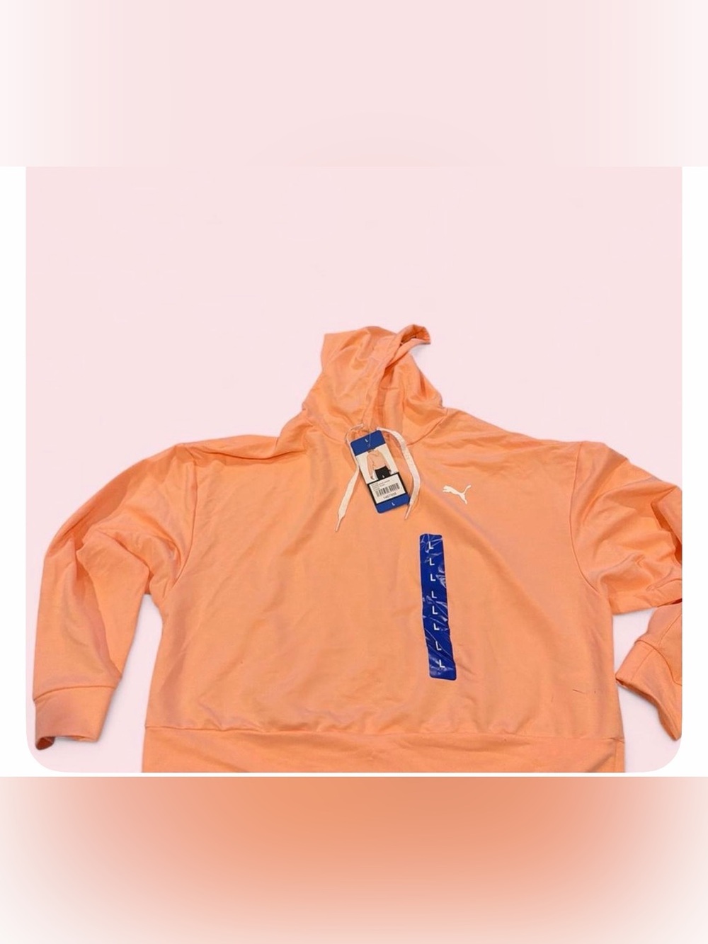 Puma Light Peach Athletic Hoodie with White Trim